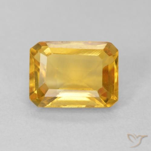 1.62ct Naturale Medium Light Orange-Gold Citrino, Taglio smeraldo, VVS-VS