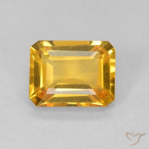 1.52ct Naturale Arancio-Oro Citrino, Taglio smeraldo, VVS-VS