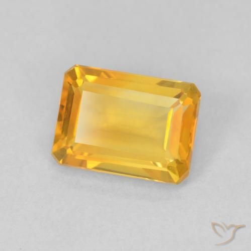 Citrino Medium Light Orange-Gold naturale da 1.26 ct, Ottagonale / Taglio smeraldo, VVS-VS