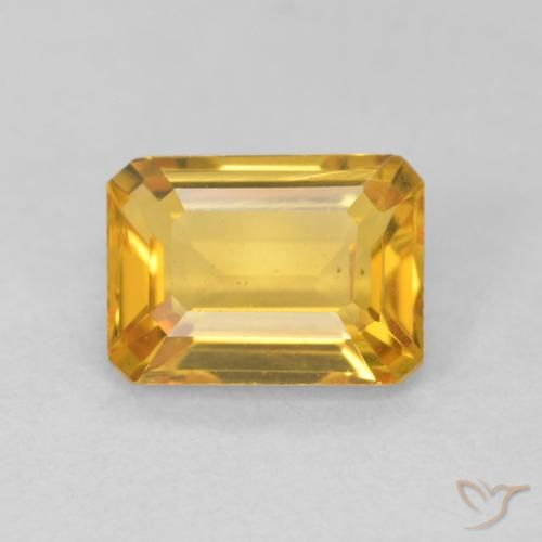 1.43ct Naturale Arancio-Oro Citrino, Taglio smeraldo, VVS-VS