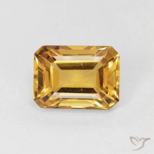 Citrino Arancione-Oro medio naturale da 1.52 ct, Ottagonale / Taglio smeraldo, VVS-VS