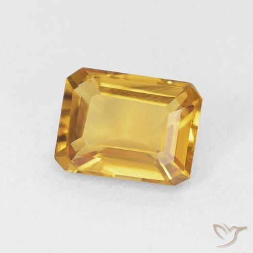Citrino Medium Light Orange-Gold naturale da 1.44 ct, Ottagonale / Taglio smeraldo, VVS-VS