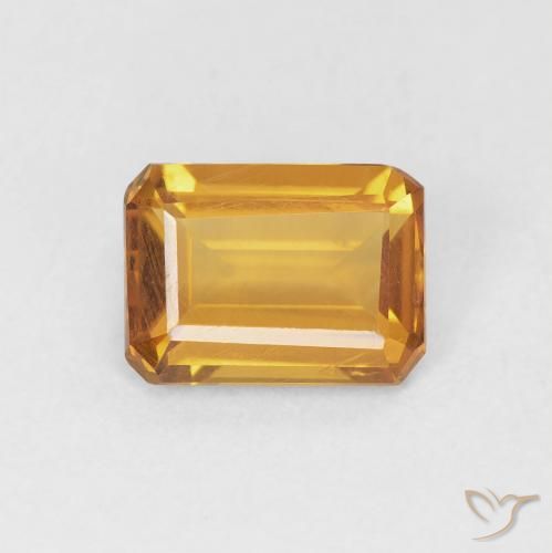 1.18ct Naturale Arancio-Oro Citrino, Taglio smeraldo, VS