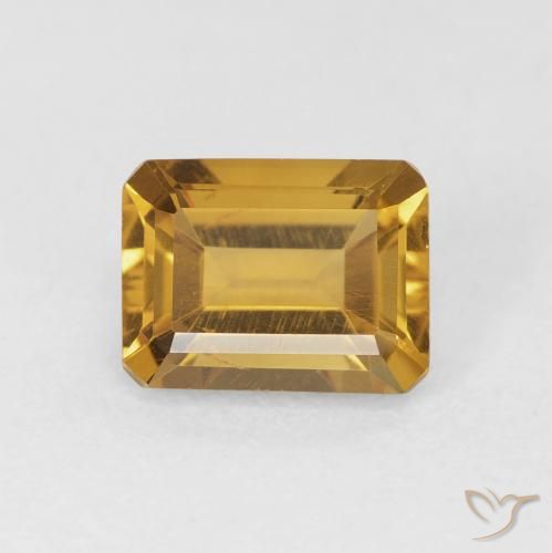 1.54ct Naturale Oro profondo Citrino, Taglio smeraldo, VS