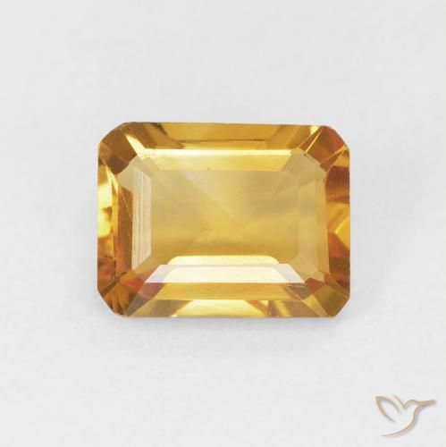 1.42ct Naturale Arancione-Oro medio Citrino, Taglio smeraldo, VVS-VS