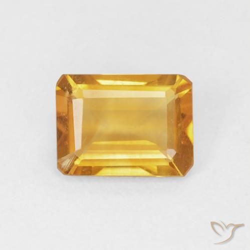 1.15ct Naturale Arancio dorato Citrino, Taglio smeraldo, VS