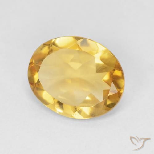 Citrino Medium Light Orange-Gold naturale da 3.47 ct, Ovale, VVS-VS