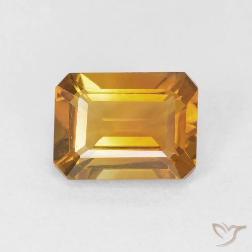 1.47ct Naturale Arancio-Oro Citrino, Taglio smeraldo, VVS