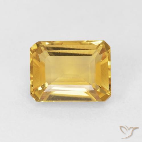 1.78ct Naturale Dorato Citrino, Taglio smeraldo, VVS