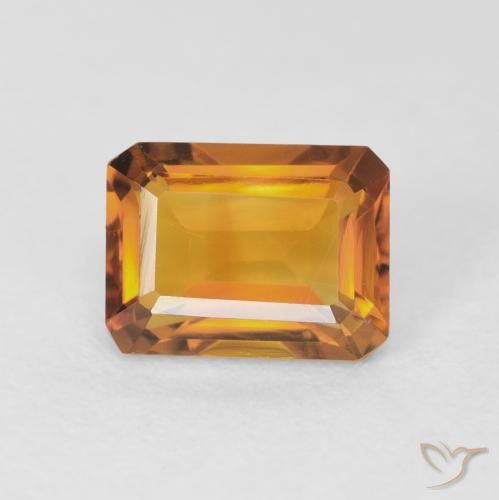 1.68ct Naturale Arancio intenso-OroG Citrino, Taglio smeraldo, VVS
