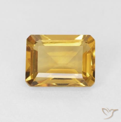 1.62ct Naturale Dorato Citrino, Taglio smeraldo, VVS