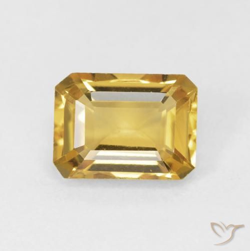 1.53ct Naturale Dorato Citrino, Taglio smeraldo, VVS