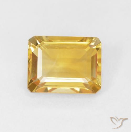 1.56ct Naturale Dorato Citrino, Taglio smeraldo, VVS