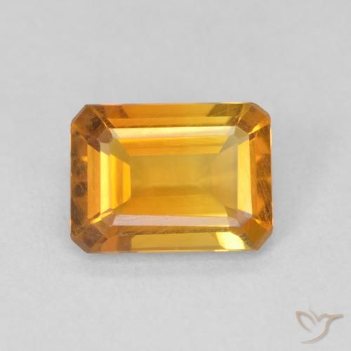 1.13ct Naturale Arancio Medio Citrino, Taglio smeraldo, VVS-VS