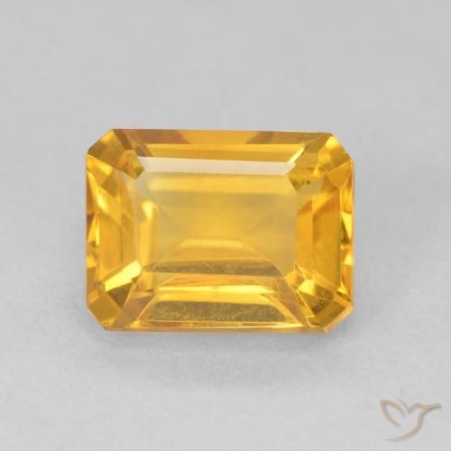 1.72ct Naturale Arancio Medio Citrino, Taglio smeraldo, VVS-VS