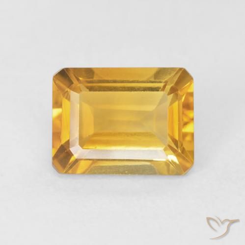 1.77ct Naturale Dorato medio Citrino, Taglio smeraldo, VVS