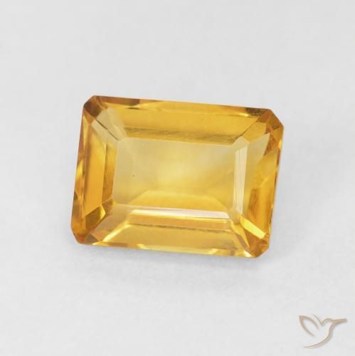 Citrino Arancio dorato naturale da 1.55 ct, Ottagonale / Taglio smeraldo, VVS