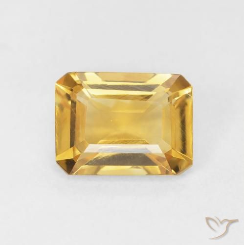 1.37ct Naturale Oro profondo Citrino, Taglio smeraldo, VVS