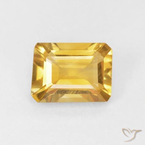 1.35ct Naturale Dorato Citrino, Taglio smeraldo, VVS