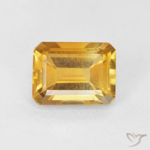 1.54ct Naturale Arancio-Oro Citrino, Taglio smeraldo, VVS