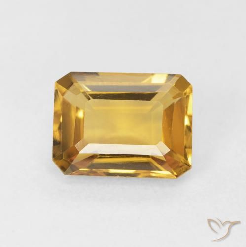1.46ct Naturale Dorato Citrino, Taglio smeraldo, VVS