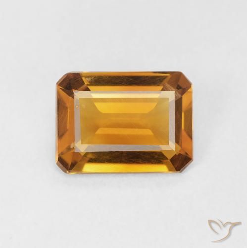 1.10ct Naturale Medium Light-Golden Citrino, Taglio smeraldo, VS