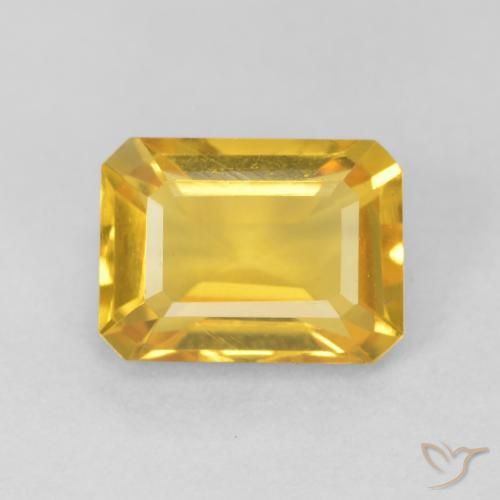 1.56ct Naturale Oro brillante Citrino, Taglio smeraldo, VVS