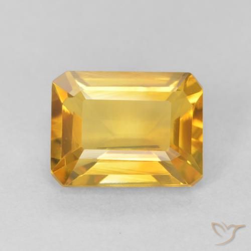 1.51ct Naturale Oro brillante Citrino, Taglio smeraldo, VVS