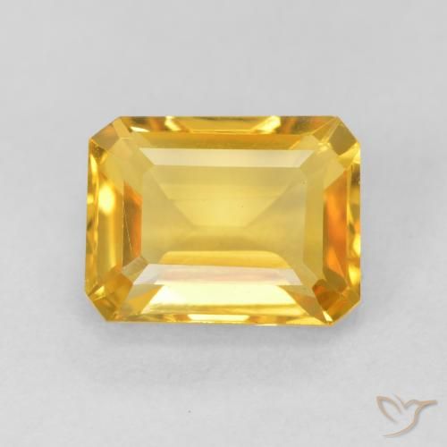 1.78ct Naturale Oro medio Citrino, Taglio smeraldo, VVS