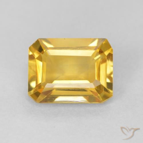 1.42ct Naturale Oro medio Citrino, Taglio smeraldo, VVS