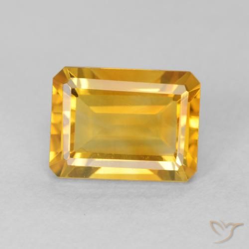 1.63ct Naturale Arancio-Oro Citrino, Taglio smeraldo, VVS
