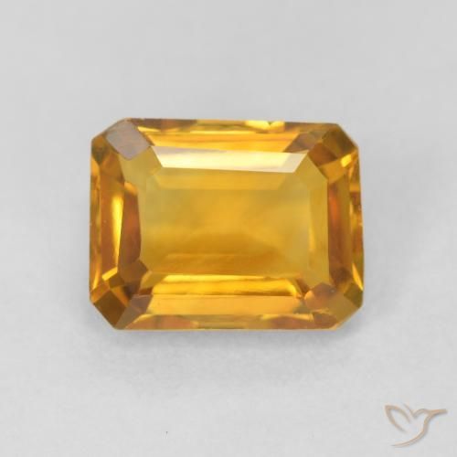 1.52ct Naturale Arancio-Oro Citrino, Taglio smeraldo, VVS