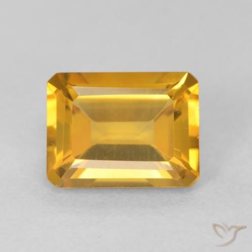 1.54ct Naturale Arancio-Oro Citrino, Taglio smeraldo, VVS