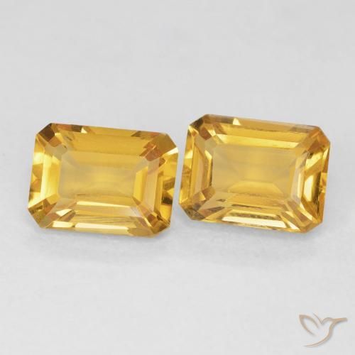 Gemme di Citrino Dorato medio naturale da 2.80 ct, Ottagonale / Taglio smeraldo, VVS-VS