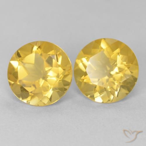 Gemme di Citrino Dorato medio naturale da 3.39 ct, Rotondo, VVS-VS