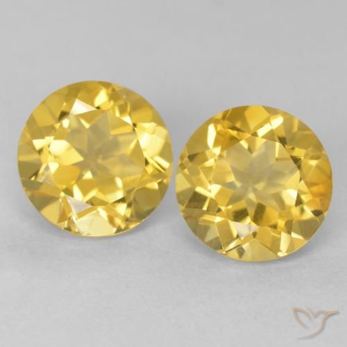 3.92ctw Naturale Arancio dorato Citrino, Rotondo, VVS-VS