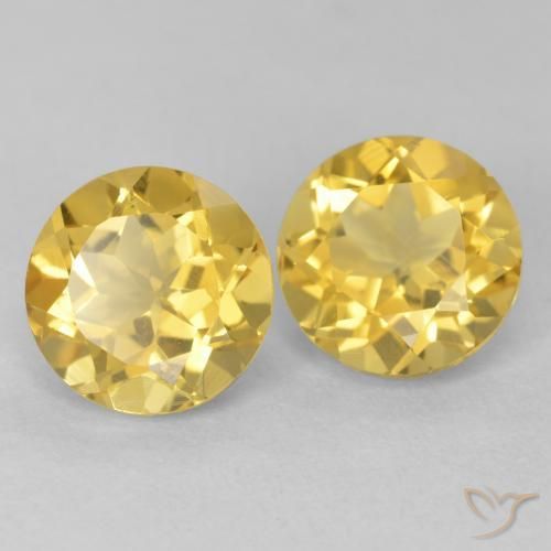 Gemme di Citrino Arancio dorato naturale da 3.92 ct, Rotondo, VVS-VS