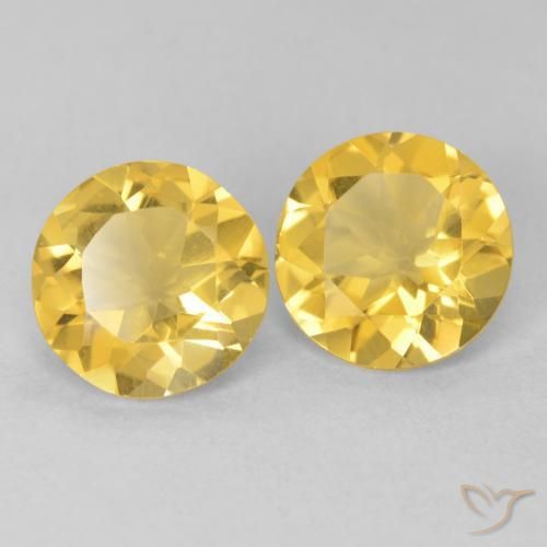 Gemme di Citrino Dorato medio naturale da 2.81 ct, Rotondo, VVS-VS