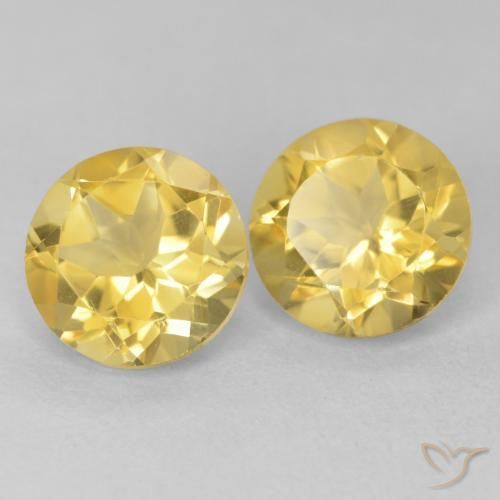 Gemme di Citrino Arancio dorato naturale da 3.58 ct, Rotondo, VVS-VS