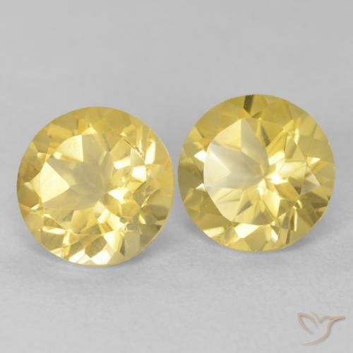 Gemme di Citrino Giallo Toscana naturale da 3.64 ct, Rotondo, VVS-VS