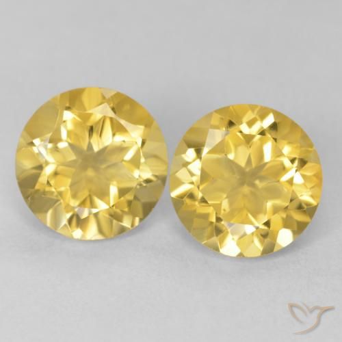 3.49ctw Naturale Giallo Toscana Citrino, Rotondo, VVS-VS