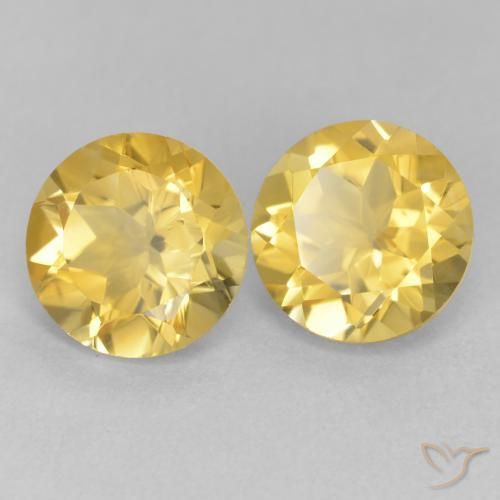 Gemme di Citrino Giallo Toscana naturale da 3.49 ct, Rotondo, VVS-VS