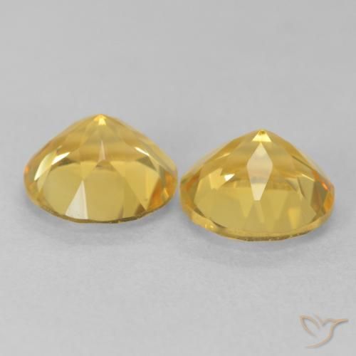 Gemme di Citrino Giallo Toscana naturale da 3.49 ct, Rotondo, VVS-VS