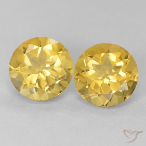 3.57ctw Naturale Dorato medio Citrino, Rotondo, VVS-VS