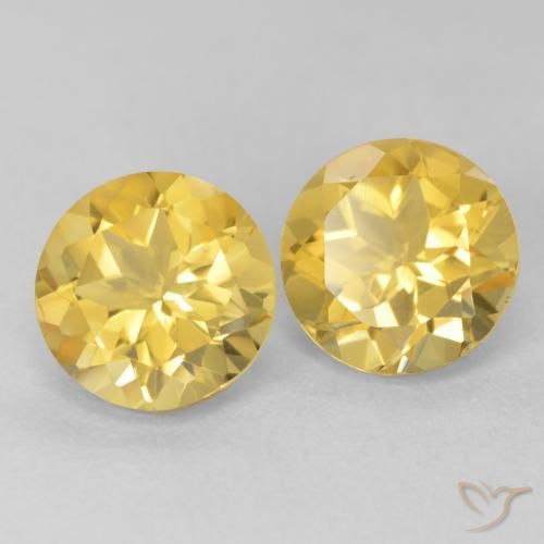 Gemme di Citrino Dorato medio naturale da 3.57 ct, Rotondo, VVS-VS