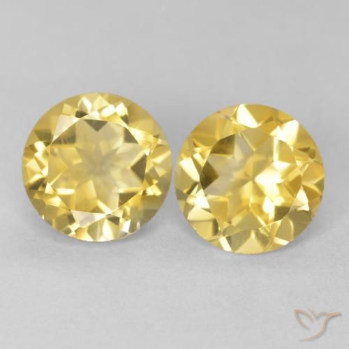 3.04ctw Naturale Giallo Toscana Citrino, Rotondo, VVS-VS