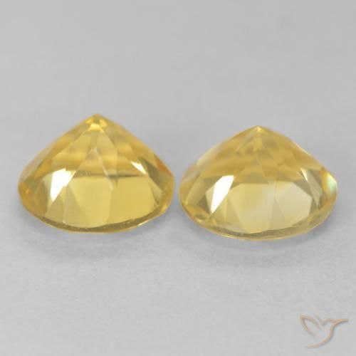 Gemme di Citrino Giallo medio naturale da 3.48 ct, Rotondo, VVS-VS