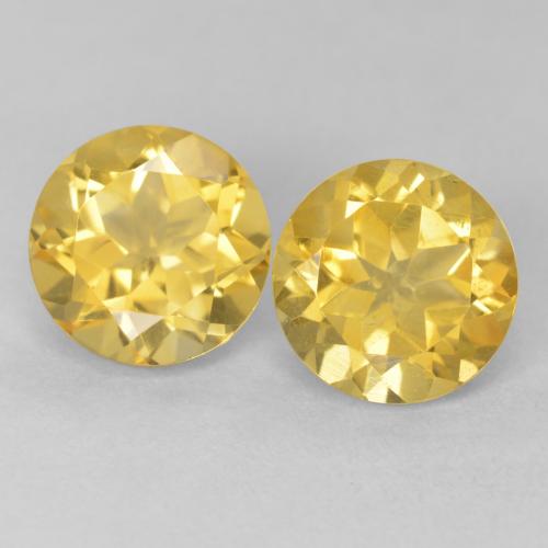 3.87ctw Naturale Arancio dorato Citrino, Rotondo, VVS-VS