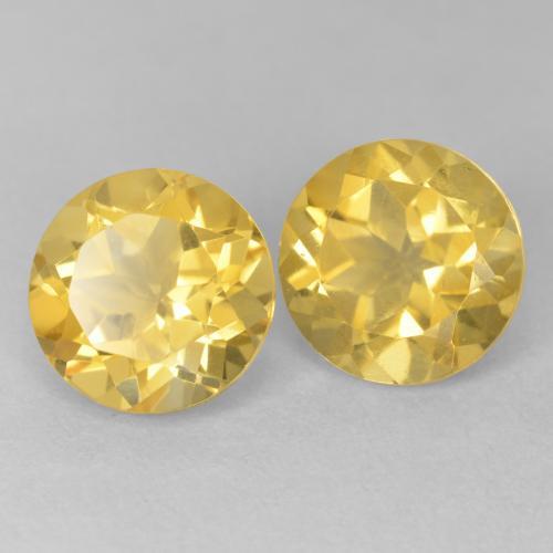 Gemme di Citrino Arancio dorato naturale da 3.87 ct, Rotondo, VVS-VS