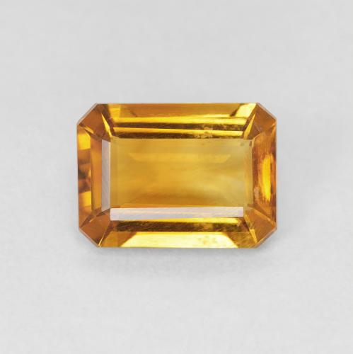 1.11ct Naturale Arancio intenso-OroG Citrino, Taglio smeraldo, VVS-VS